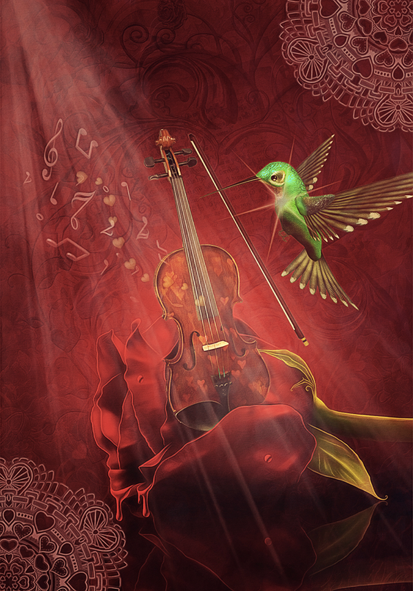 A hummingbird with a violin bow (600x857)